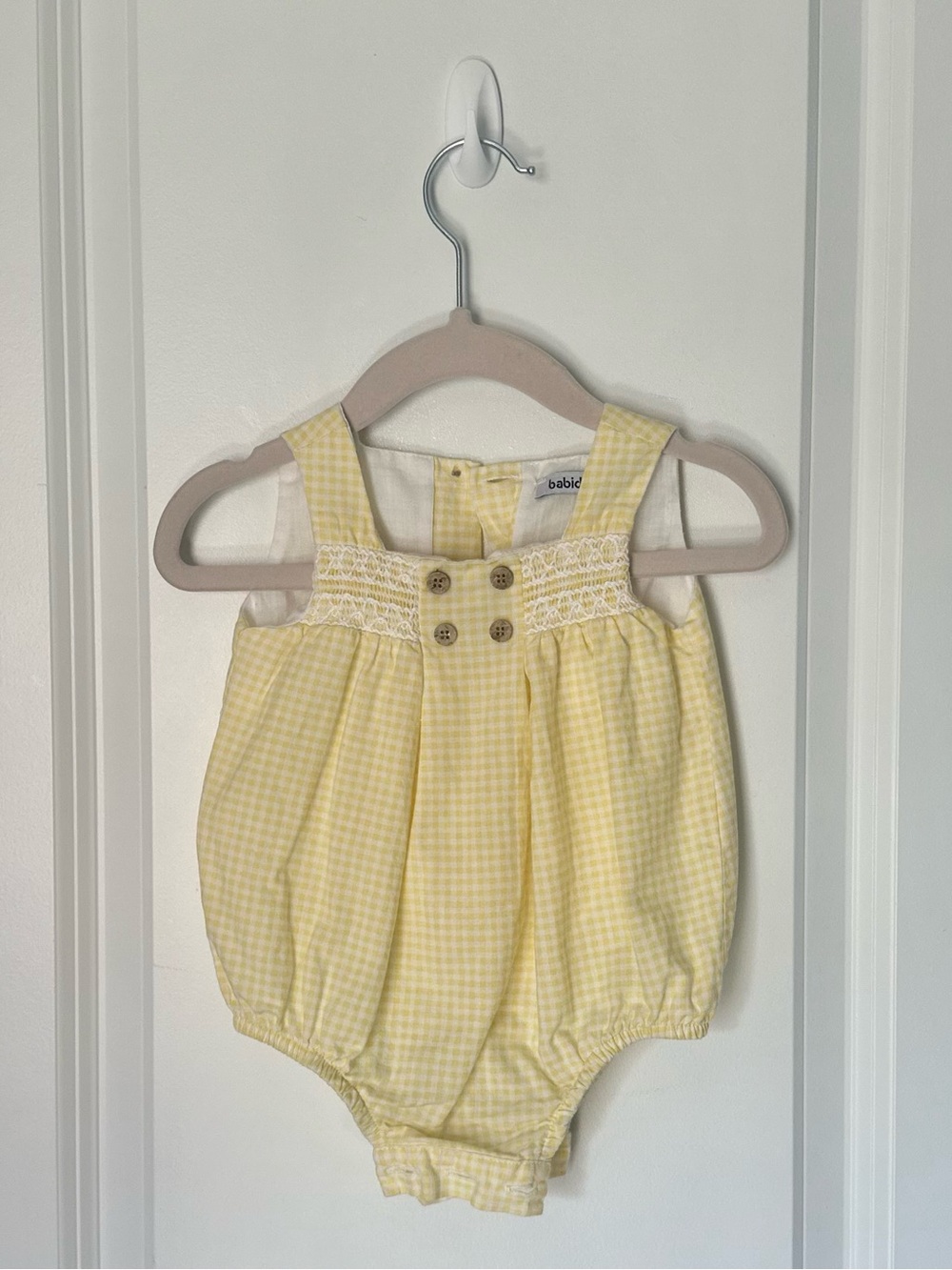 Babidu 3M Yellow Gingham Baby Romper